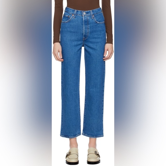 LEVI’S Blue Ribcage Straight Ankle - Picture 2 of 4